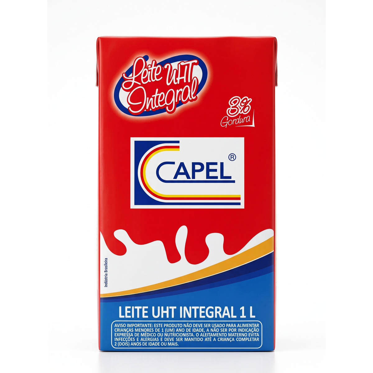Embalagem de 1 litro do leite UHT integral Capel