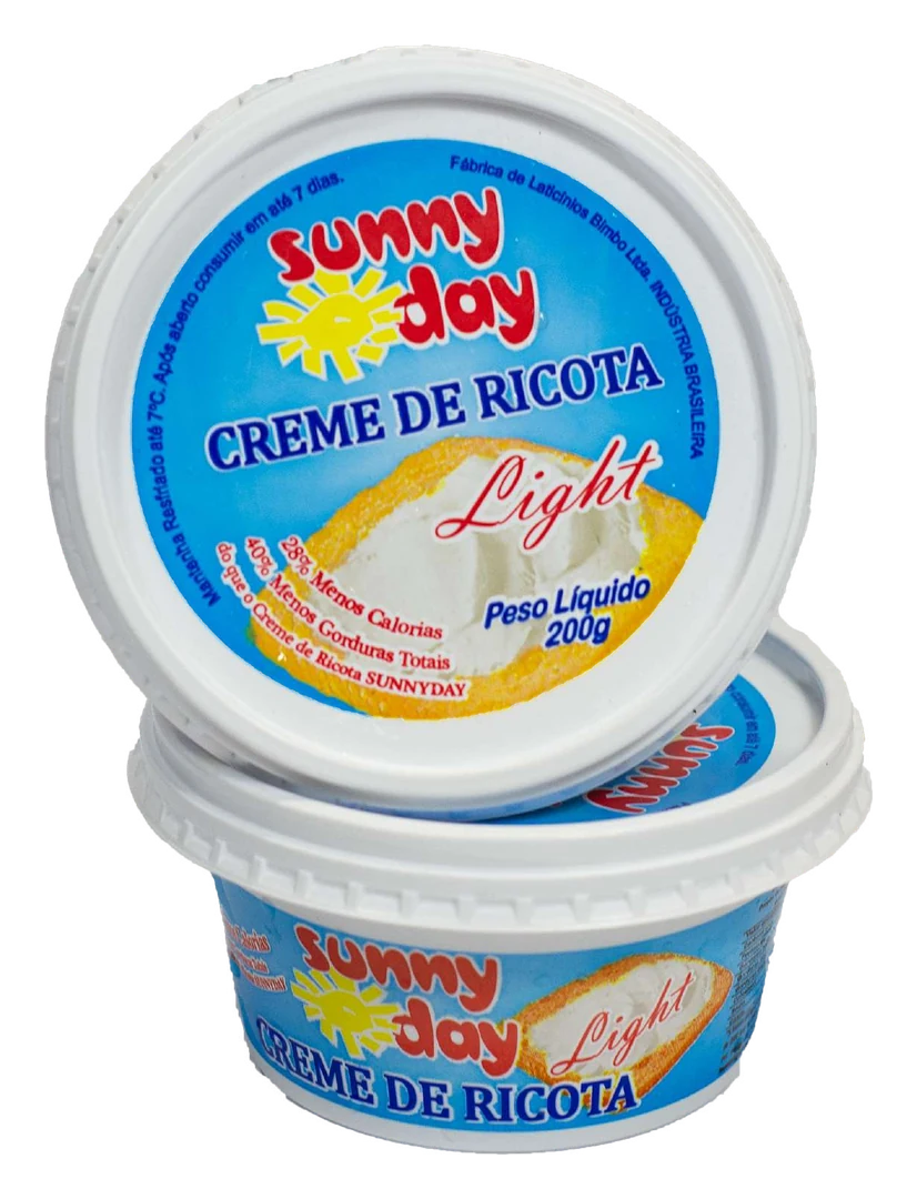 Potes de creme de ricota light Sunny Day