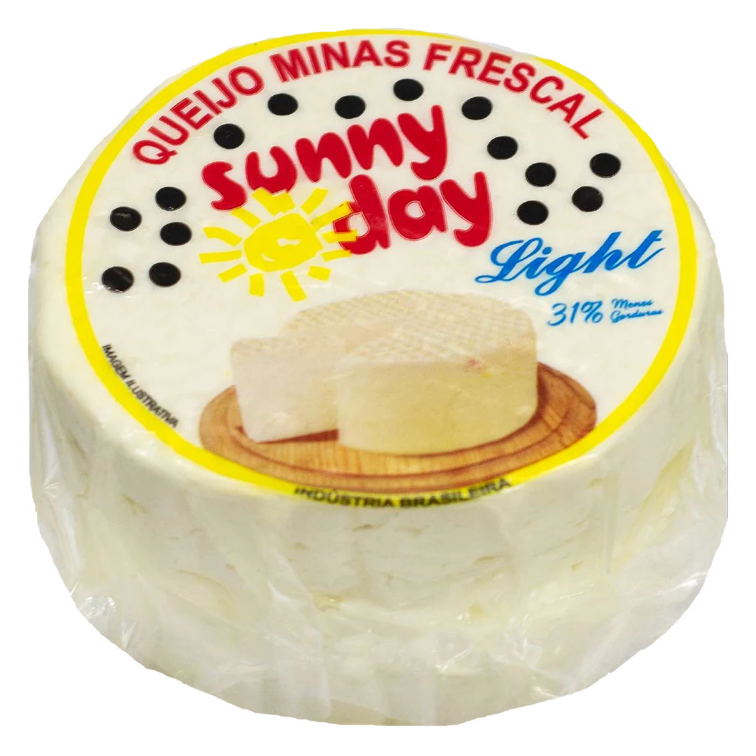Queijos Minas frescal light Sunny Day embalados