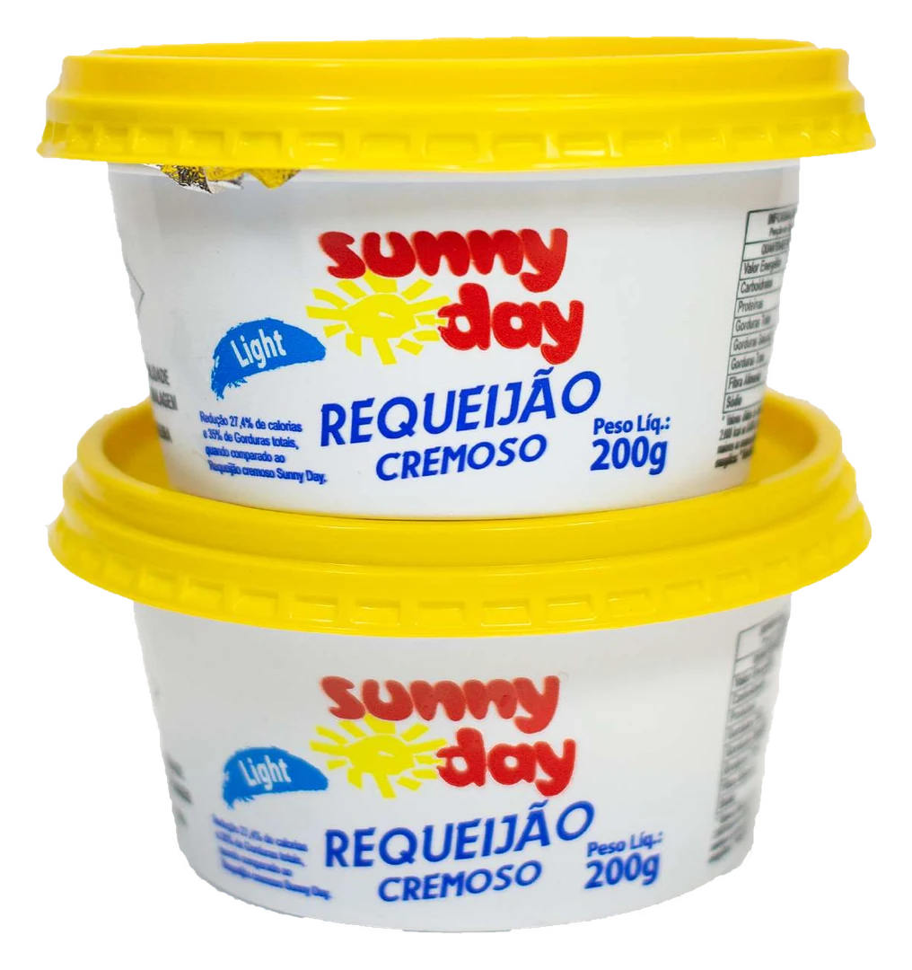 Potes de requeijão cremoso light Sunny Day